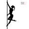 Silhouettes of a pole dance girl. Vector illustration on white background