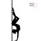 Silhouettes of a pole dance girl. Vector illustration on white background