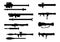Silhouettes of portable missile launchers set. Vector EPS10.