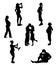 Silhouettes of pregnant women