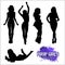 Silhouettes - Pretty Pin up girl on white