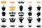 Silhouettes queen crowns set Illustration vector design collection