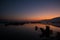 Silhouettes of Reeds and Hills Before Sunrise