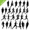 Silhouettes running vector