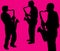 Silhouettes of sax players