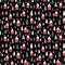 Silhouettes seamless pattern with cute cabins