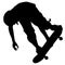 Silhouettes a skateboarder performs jumping. Vector illustration