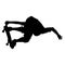 Silhouettes a skateboarder performs jumping. Vector illustration