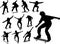 Silhouettes of some skateboarders