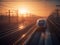 Silhouettes of Speed: Bullet Trains at Sunset