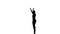 Silhouettes Tender gymnast dance with juggling