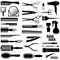 Silhouettes of tools for the hairdresser