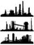 Silhouettes of units for industrial zone.