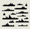 Silhouettes of warships