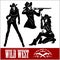 Silhouettes of Western Cowgirls. Vector Illustration