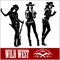 Silhouettes of Western Cowgirls. Vector Illustration