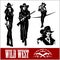 Silhouettes of Western Cowgirls. Vector Illustration