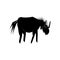 Silhouettes of wild wildebeest, stylized image of a cattle, illustration of safari animals using black and gray colors