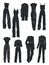 Silhouettes of women`s overalls