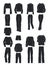 Silhouettes of women`s sport clothing