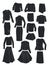 The silhouettes of women`s suits