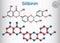 Silibinin silybin molecule. Structural chemical formula. Sh