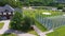 SILICHY, BELARUS - 2, AUGUST, 2019: Aerial drone view of the ground where different groups of people undergo sports