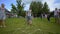 SILICHY, BELARUS - 2, AUGUST, 2019: The guy is being tested with ropes. Active holiday in the summer