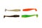 Silicone fishing lures. Colorful baits. Isolated on white background