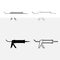 Silicone gun Caulking glue seal set icon grey black color vector illustration image flat style solid fill outline contour line