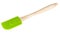 Silicone kitchen spatula with wooden handle isolated on white