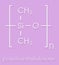 Silicone oil (polydimethylsiloxane, PDMS) silicone polymer, chemical structure. Silicone oil and closely related substances are