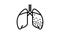 silicosis disease line icon animation