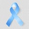 Silk blue ribbon over transparent background. Realistic medical symbol for prostate cancer awareness month in november.
