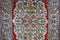 Silk carpet rug pattern. Traditional Ottoman and Turkish silk carpet texture. Turkish Ottoman oriental folk carpet design