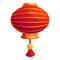 Silk chinese lantern icon, cartoon style