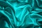 Silk Cloth Background, Teal Satin Abstract Waving Fabric