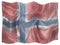 Silk flag of the European country of Norway