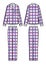 Silk pajama set with checkered print. Cardigan and pants.