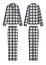 Silk pajama set with checkered print. Cardigan and pants.