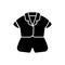 Silk top and shorts black glyph icon
