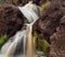 Silk water in a waterfall more close