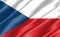 Silk wavy flag of Czech Republic graphic. Wavy Czechia flag 3D illustration. Rippled Czech Republic country flag is a symbol of