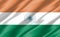 Silk wavy flag of India graphic. Wavy Indian flag 3D illustration. Rippled India country flag is a symbol of freedom, patriotism