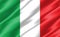 Silk wavy flag of Italy graphic. Wavy Italian flag 3D illustration. Rippled Italy country flag is a symbol of freedom, patriotism