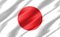 Silk wavy flag of Japan graphic. Wavy Japanese flag 3D illustration. Rippled Japan country flag is a symbol of freedom, patriotism