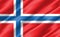 Silk wavy flag of Norway graphic. Wavy Norwegian flag 3D illustration. Rippled Norway country flag is a symbol of freedom,