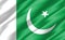 Silk wavy flag of Pakistan graphic. Wavy Pakistani flag 3D illustration. Rippled Pakistan country flag is a symbol of freedom,