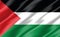 Silk wavy flag of Palestine graphic. Wavy Palestinian flag 3D illustration. Rippled Palestine country flag is a symbol of freedom