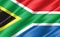 Silk wavy flag of South Africa graphic. Wavy South African flag 3D illustration. Rippled South Africa country flag is a symbol of